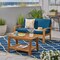 GDF Studio Parma Outdoor Acacia Wood Loveseat and Coffee Table Set with Cushions